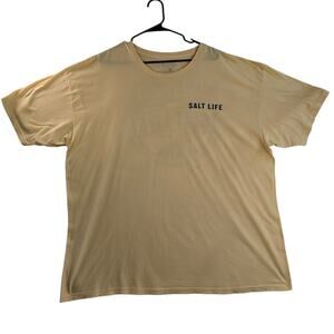 Salt Life Salty State of Mind Yellow Graphic Tee Mens Size 2XL